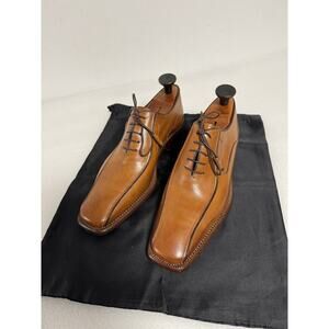 Romano Martegani Shoes Mens Size 8 Leather Handmade Italy Dress Oxfords Luxury
